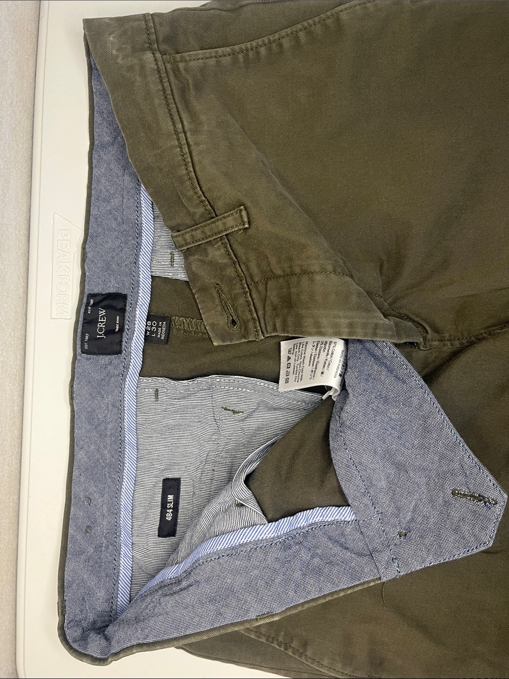 J. Crew slim 484 Olive Green Chino Pants - Picture 2 of 3
